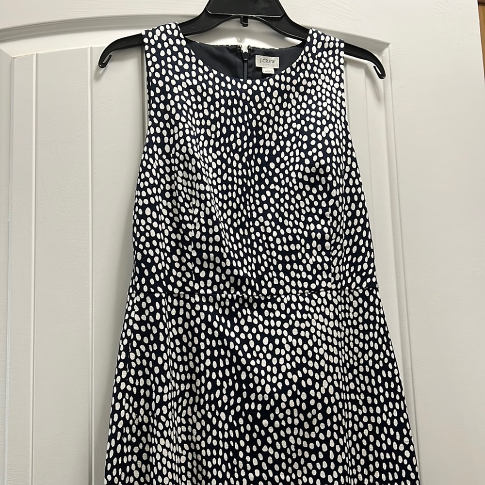 Navy blue and ivory dotted dress